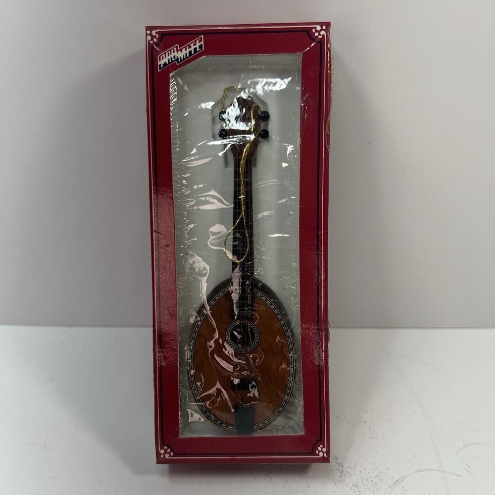 Pro-Mite Mandolin Ornament Unisex OS Brown Excellent Handcrafted Wood Miniature